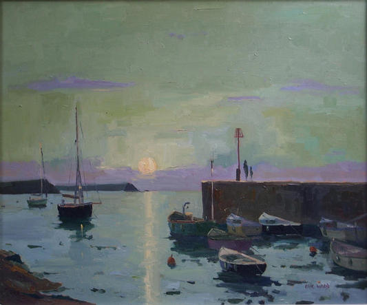 Harvest Moon at Portscatho 20x24 inches oil on canvas