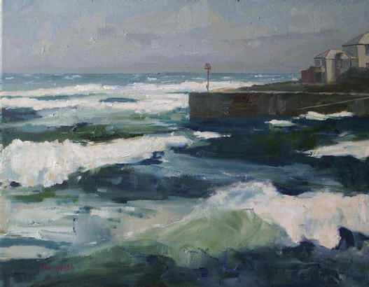 S.E Gales at Portscatho 16x20in oil on canvas