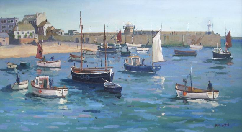 St ives Harbour 18x31inches oil on panel