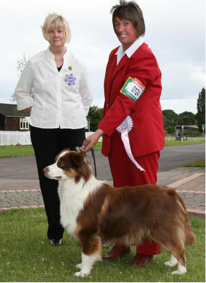 OZZYPOOL ETERNAL FLAME WITH JUDGE PENNY RICHARDS AFTER WINNING BPIB AT NATIONAL W& P BREEDS JULY 08