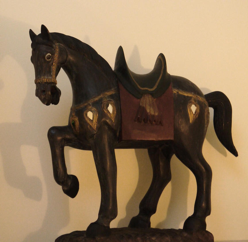 Hand carved Greek war horse