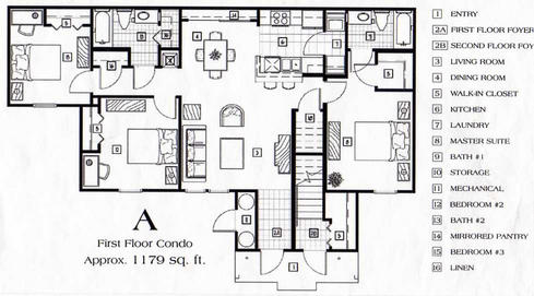 3bed/2bath Unit Layout