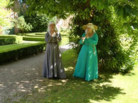 Two of the musicians entertain the visitors-Fiona and Lynne