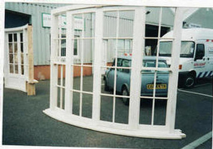 Traditional box sliding sash window with opening french casements