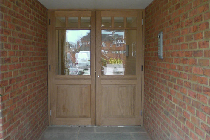 Pair Oak Entrance Doors