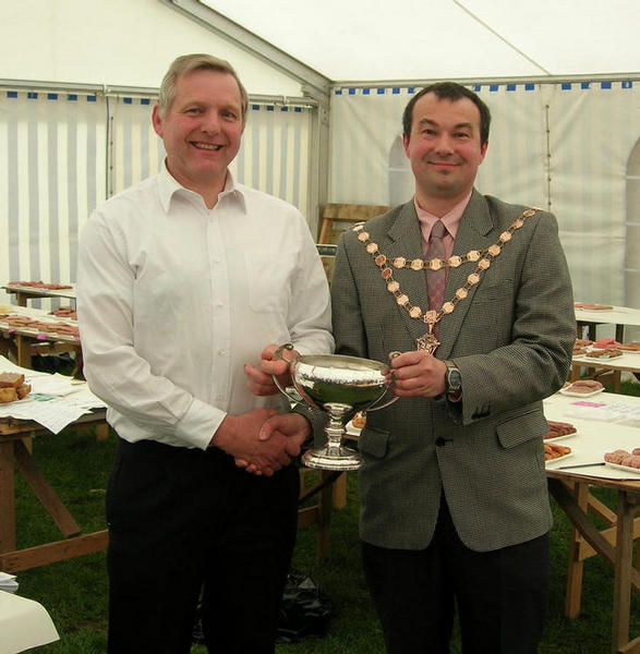 Michael Kennedy, Holywell, Flintshire receiving the Sibley Trophy from NCRMT President Martin Carnell