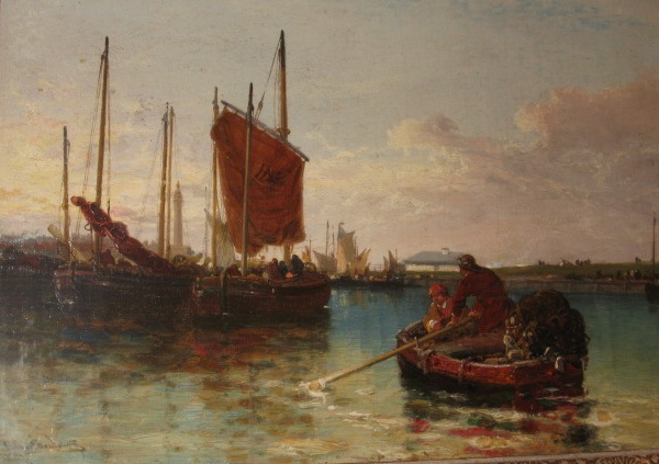 Continental harbour scene