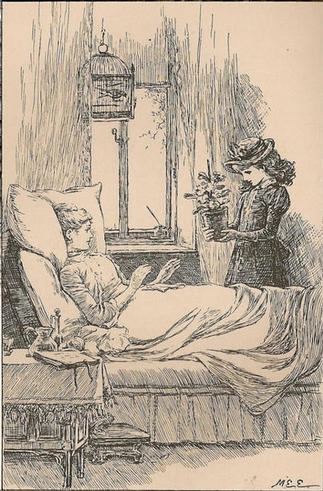 An illustration by Mary Ellen Edwards from Mrs Molesworth's, 'The Story of a Spring Morning', 1890