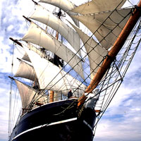tall ship in portstewart bay