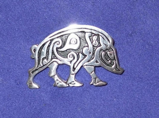 Celtic boar brooch