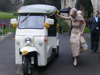 The Bride arriving for the wedding at York Hospitium