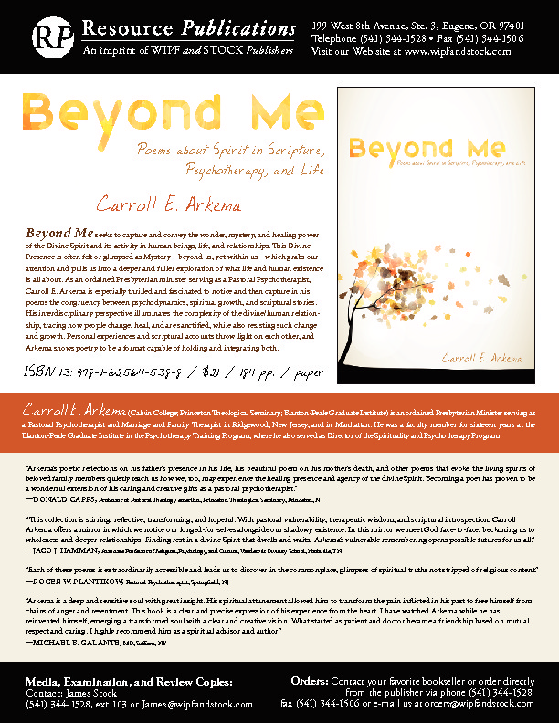 Flyer about my book Beyond Me