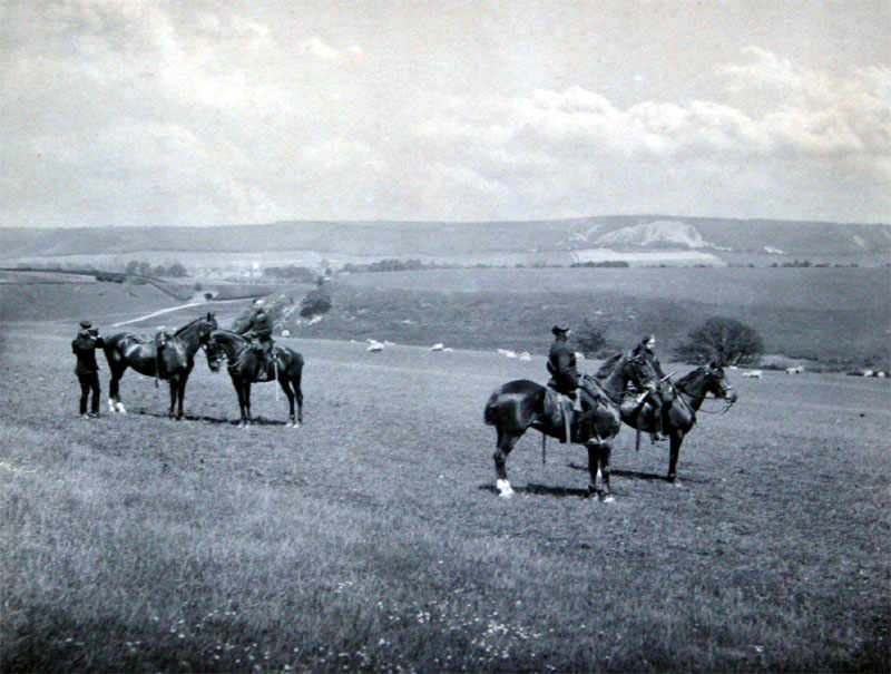 Exercises on horseback with East Kent Mounted Rifles