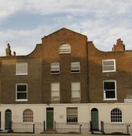 No 8 Royal College Street with restored properties on either side