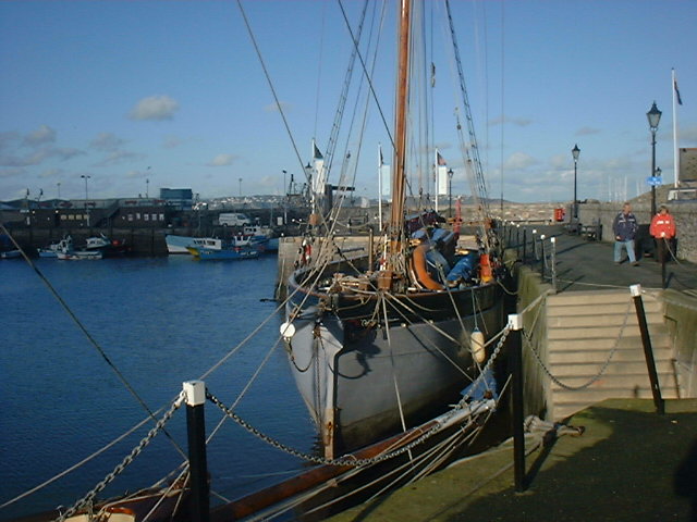 Old Brixham fishing boat in the harbour
