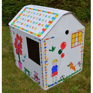Colour in cardboard wendy house