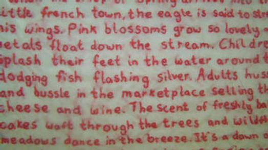 Detail of Hand Sewn Poem
