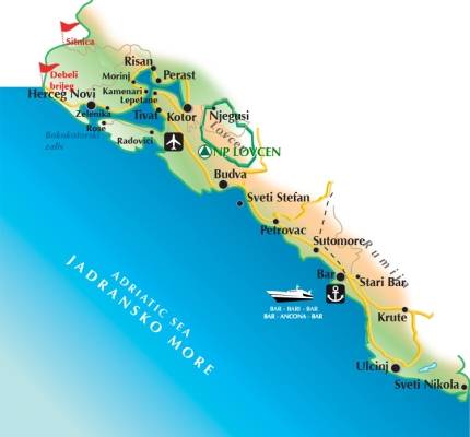 Map of Montenegro