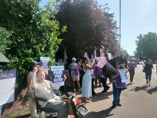 Solidarity to theatre nurses in Unison and Unite on the picket line in defence of overtime payments - June 2026