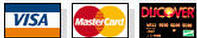 We Accept Visa, Master Card & Discover