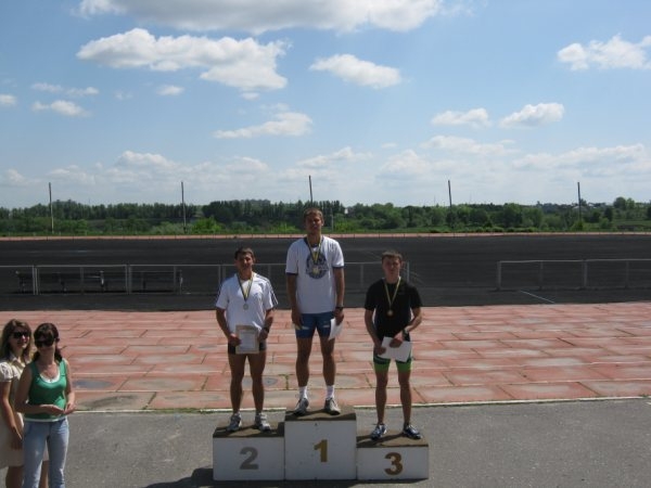 SBTC's Vitaliy Korzh on winner's podium.