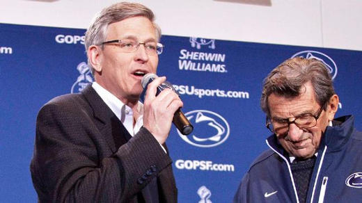 Penn State Athletic Director, Tim Curley (L) and Head Football Coach, Joe Paterno