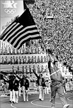 Scene from Opening Ceremonies of 1984 Olympics in Los Angeles