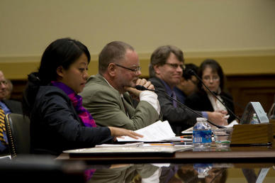 Testifying at the House Foreign Relations Committee on UXO in Laos, 2010 on behalf of the Humpty Dumpty Institute (photo courtesy of www.legaciesofwar.org)