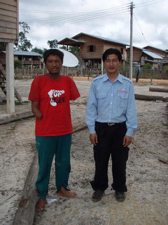 Interviewing a UXO victim in Laos, 2008
