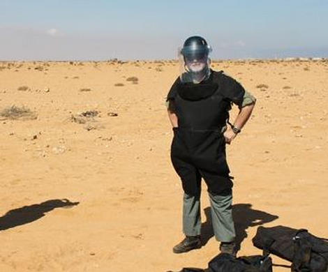 At a minefield in Libya, 2010