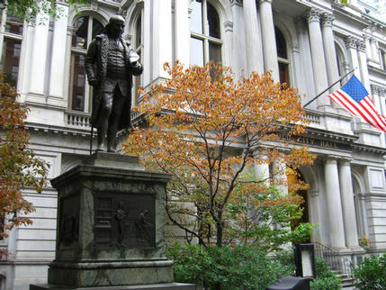 Benjamin Franklin outside Old City Hall, Boston