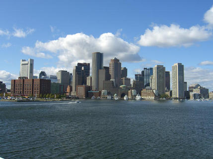 View of city from the Harbour, Boston