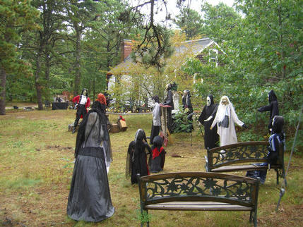 Halloween display, Oyster Lane, Eastham, Massachusetts