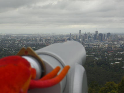 Having a close look at Brisbane from Mount Coot-ha