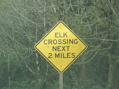 Warning sign for Elks