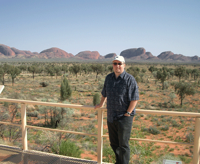 Me at the lookout 5kms from the Olgas