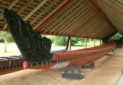 War canoe at Waitangi