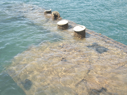 USS Arizona visible from above