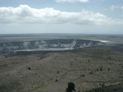 Halema'uma'u Crater within caldera of Kilauea Volcano