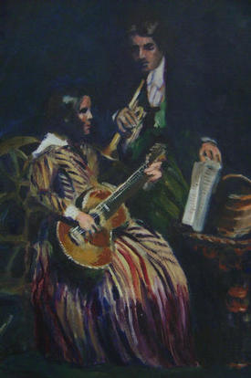 The Guitar Lesson    Oil/Canvas