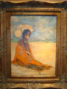 Girl with Parasol     $700.00    Oil/Canvas