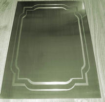 A design used on stainless steel kitchen cabinet doors