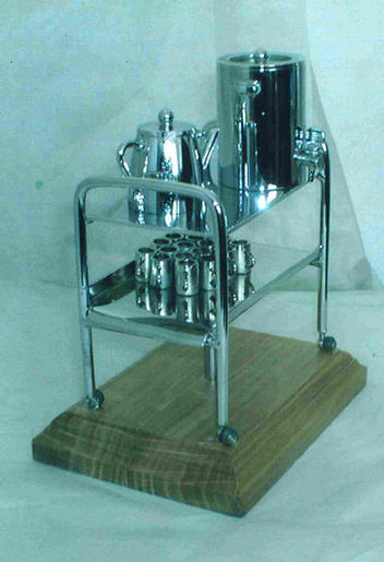 Tea Trolly, Made for and presented to a long standing employee to mark her leaving