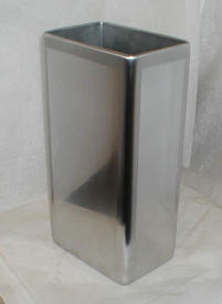 The same vase, again polished to a satene finish, but with a panel effect