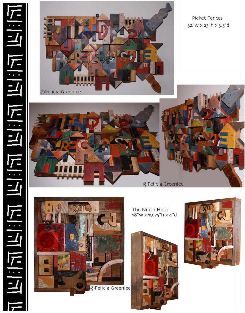 Wood Collages by Felicia Greenlee
