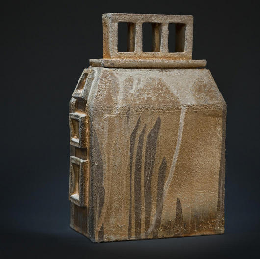 Lidded box form the handle of the lid is inspired by clerestory roofs