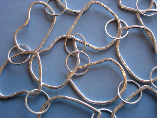 close up of large link chain
