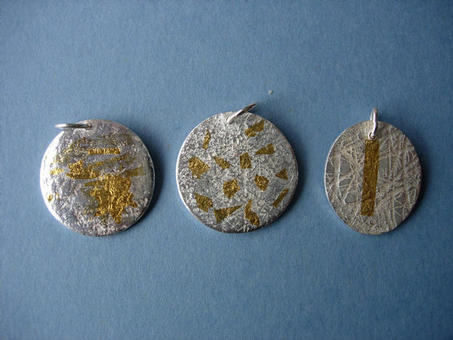 Moon pendants with Keum Boo detail