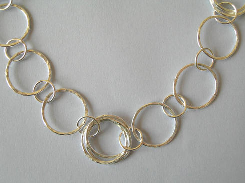 Detail of Mobius chain necklace.