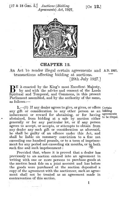 Auction (Bidding Agreements) Act 1927